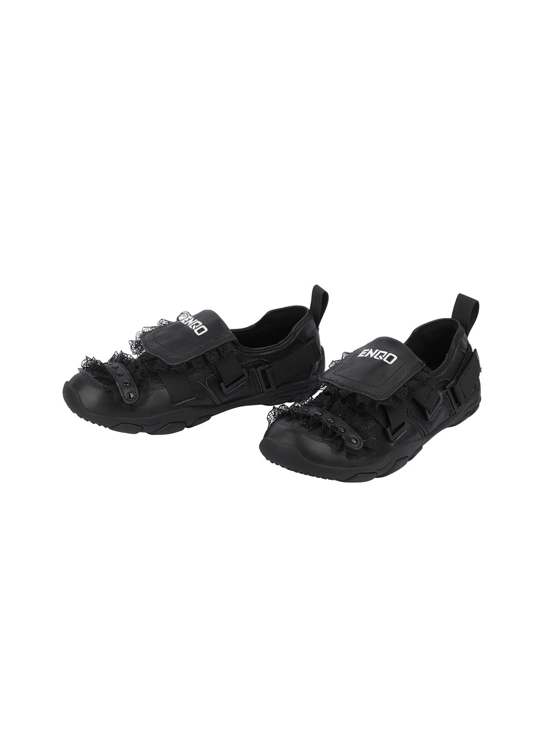 Lace-Panel Rivet Sport Sandals - View 14