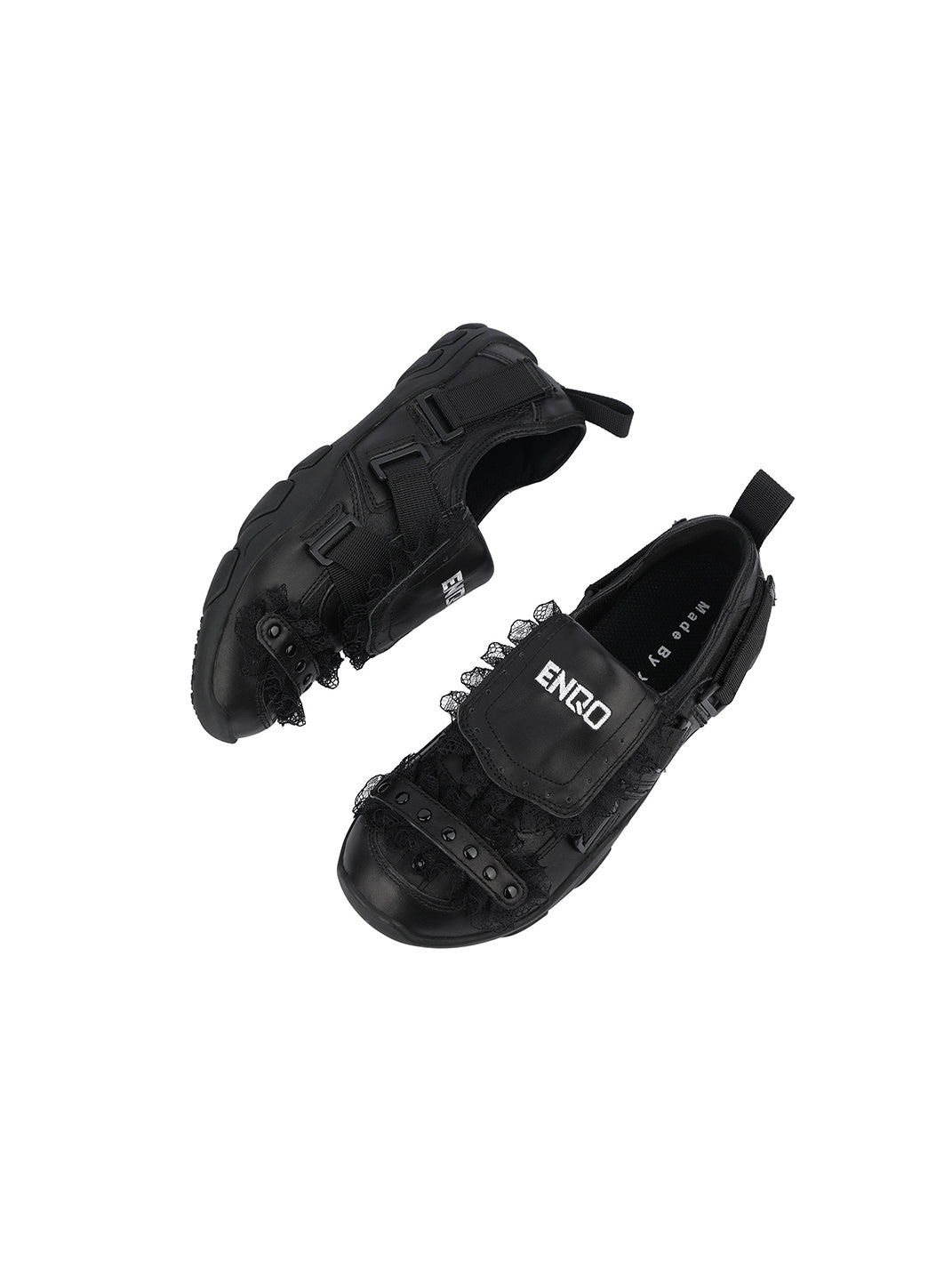 Lace-Panel Rivet Sport Sandals - View 15