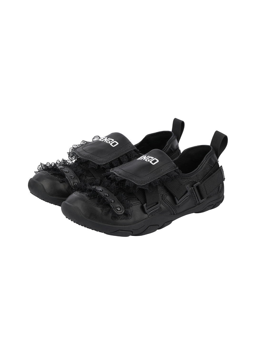 Lace-Panel Rivet Sport Sandals - View 17