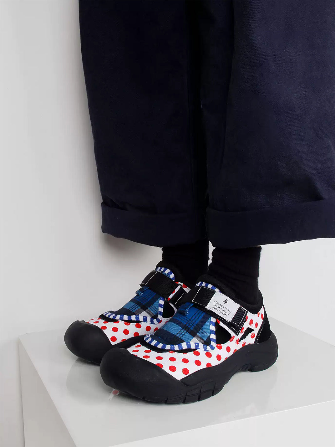 Mixed-Print Strap Trail Mary Janes - View 2