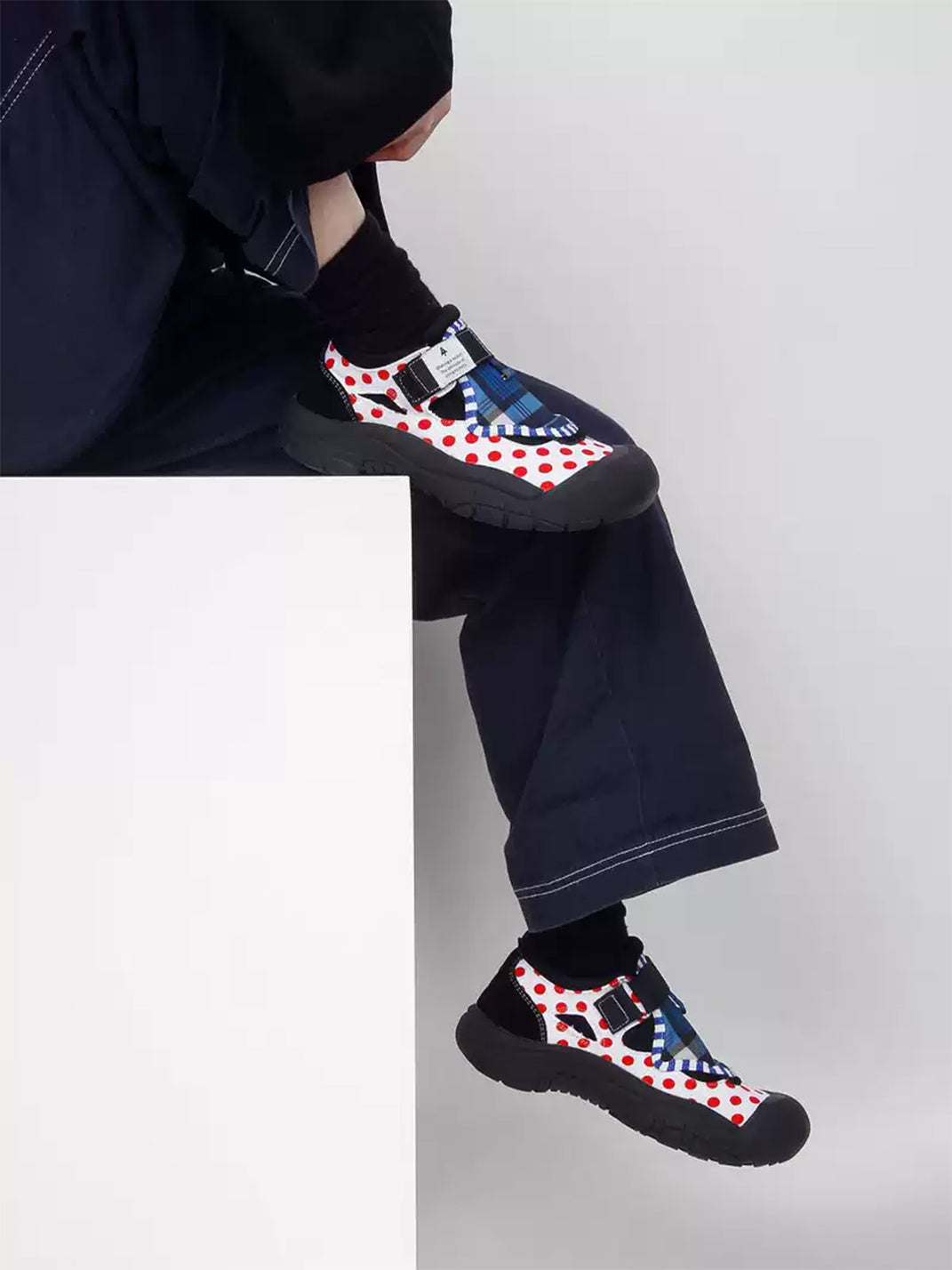 Mixed-Print Strap Trail Mary Janes - View 5