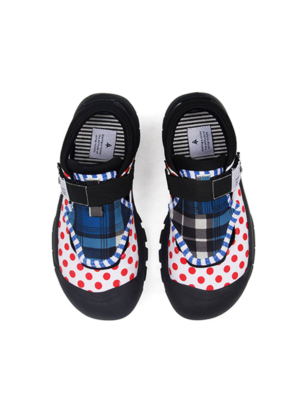 Mixed-Print Strap Trail Mary Janes - View 13
