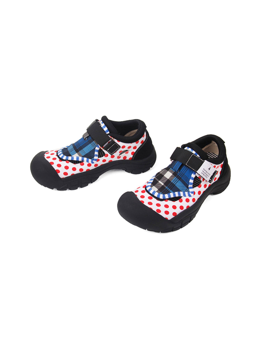 Mixed-Print Strap Trail Mary Janes - View 17