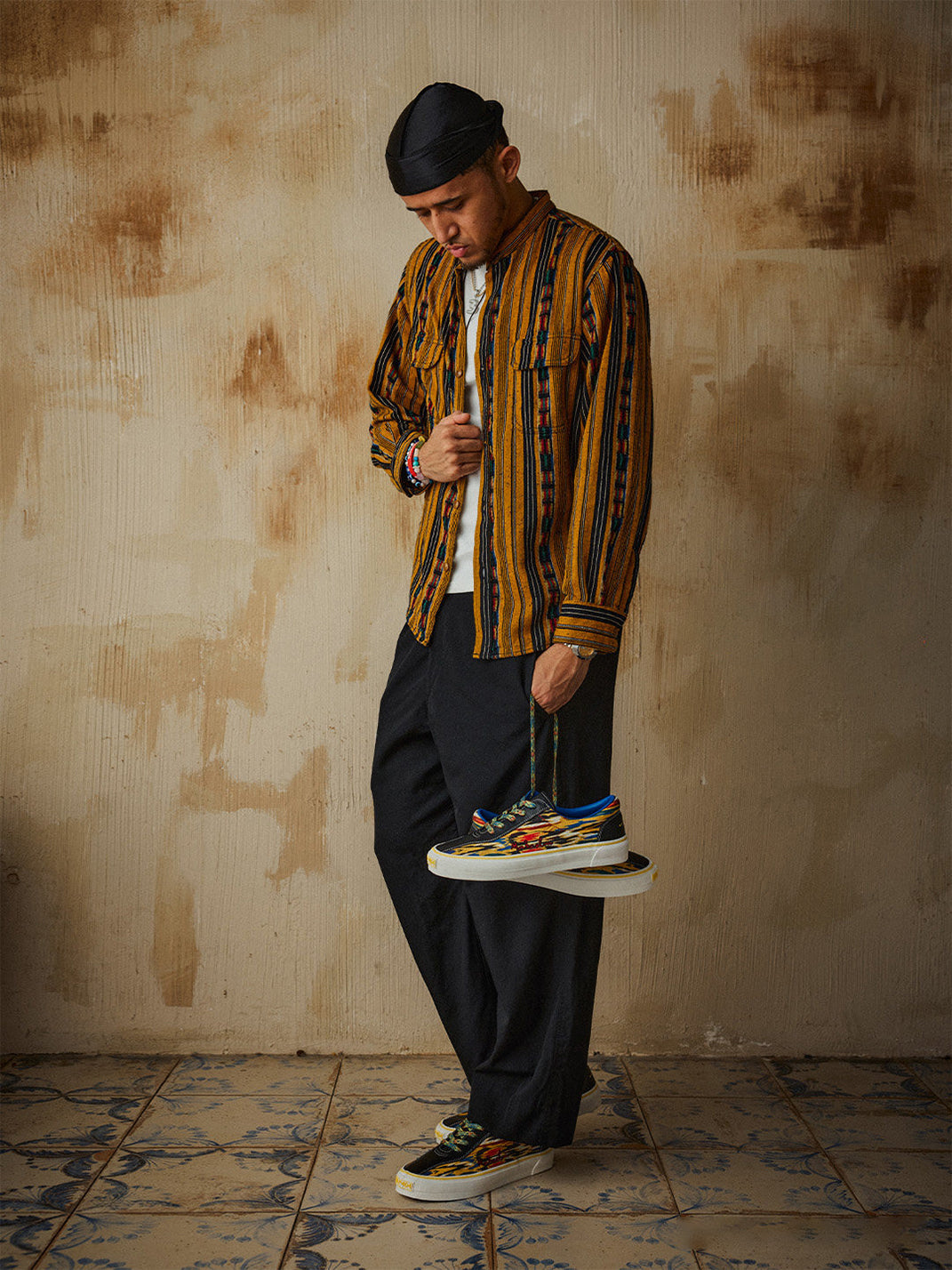 Adras Abstract-Print Canvas Skate Shoes - View 2