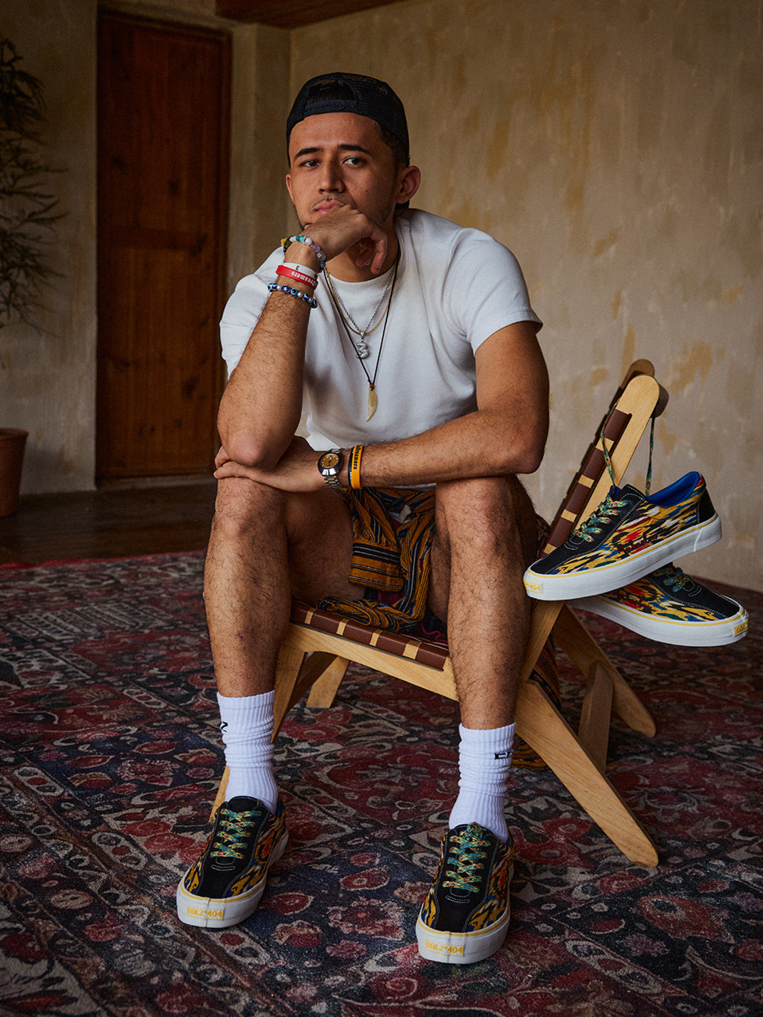 Adras Abstract-Print Canvas Skate Shoes - View 4