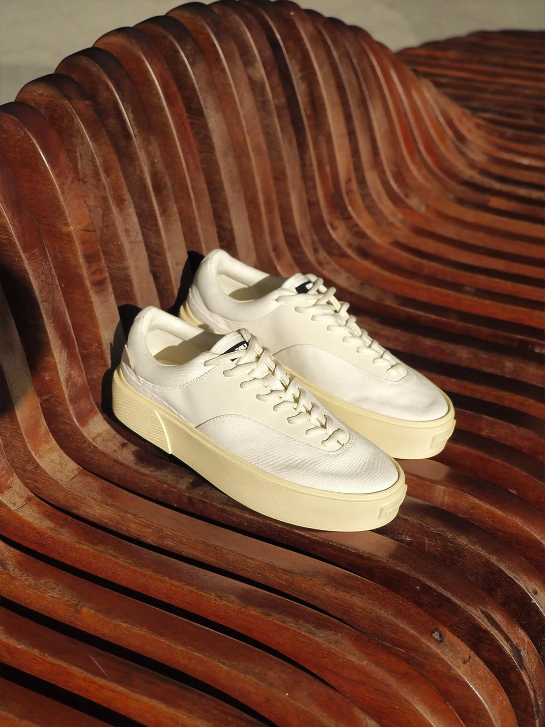 FAULT22 Neutral Platform Canvas Trainers - View 5