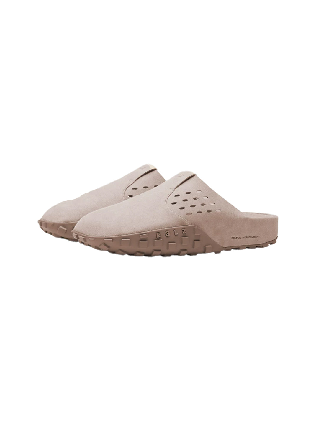 Perforated Wide-Fit Suede Support Mules