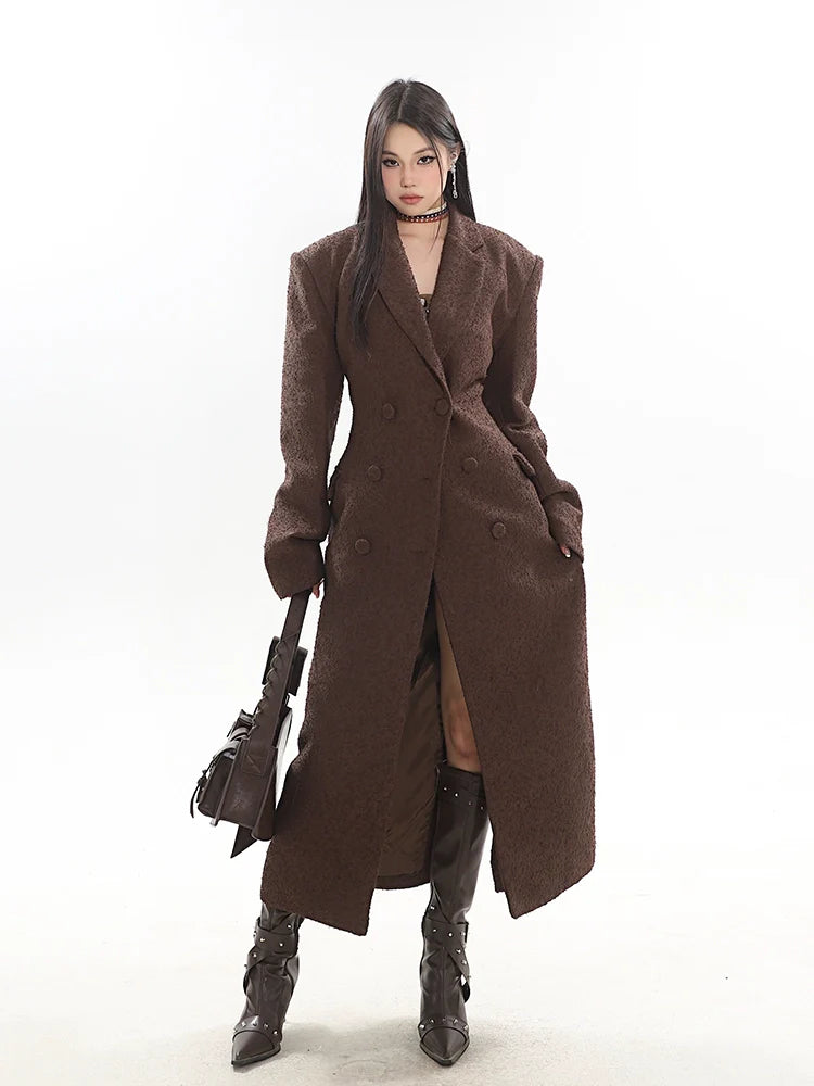 Double-Breasted Structured Maxi Coat