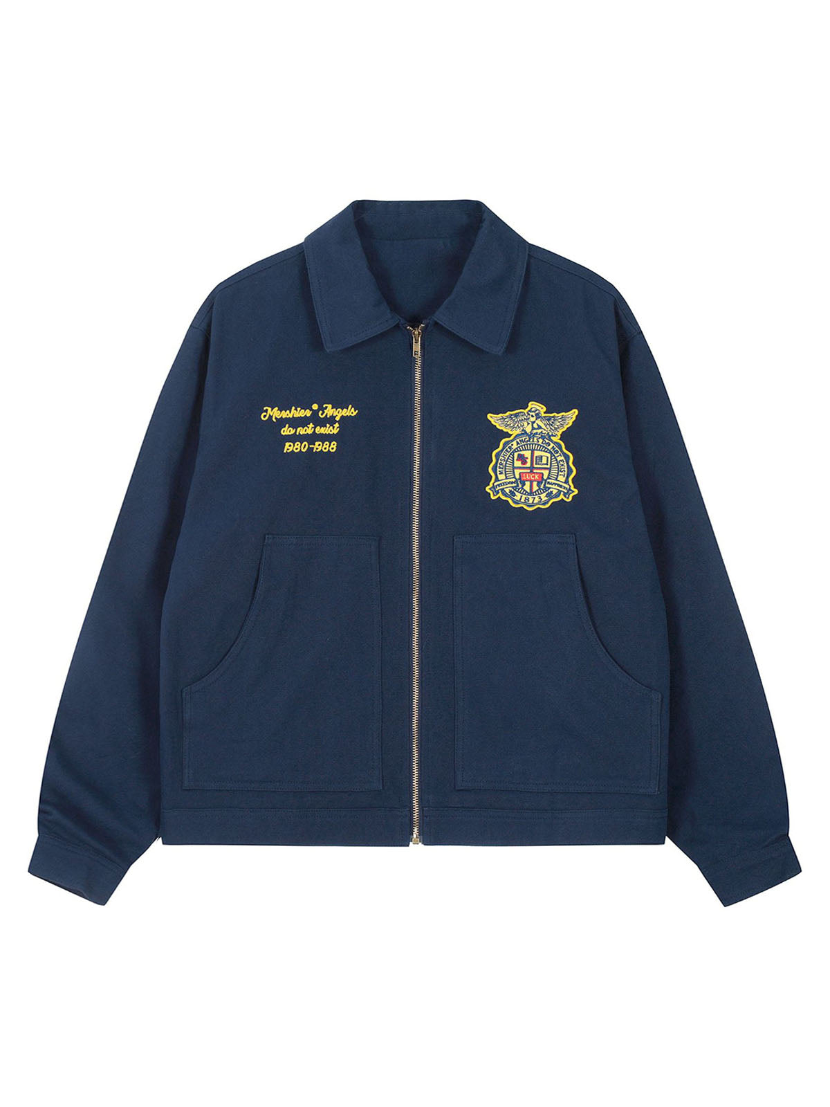 Vintage-Style Embroidered Patch Work Jacket