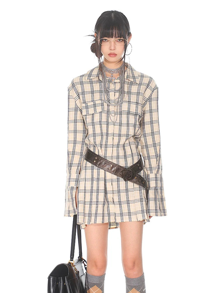 Plaid Oversized Shirt Dress