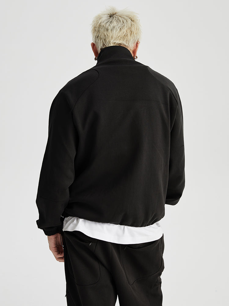 Avant-Garde Patchwork Deconstruction Zipper Sweater Jacket - chiclara