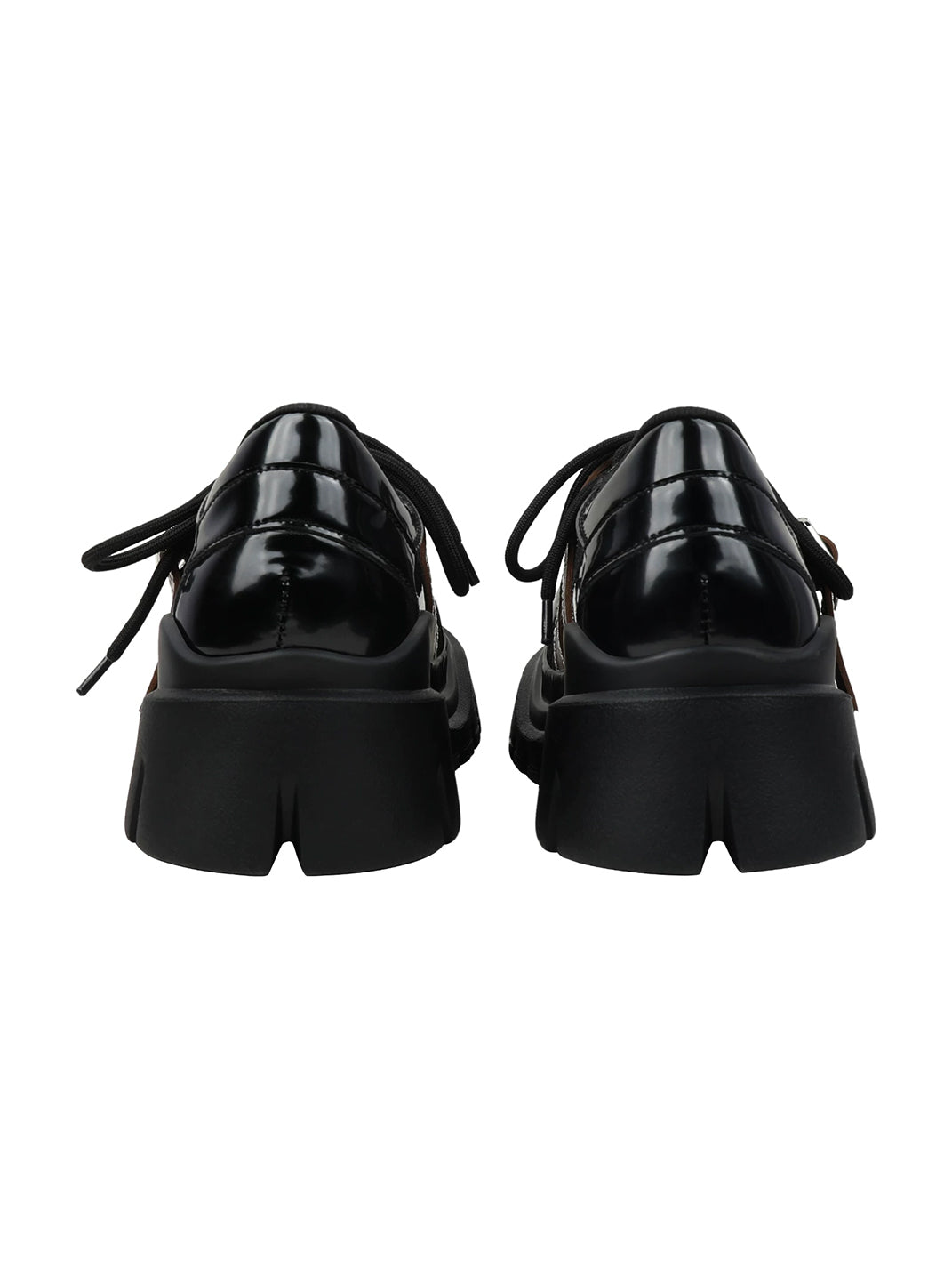 Double-Buckle Square-Toe Platform Lace-Up Shoes - view 8