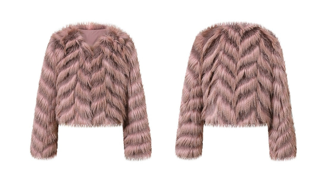 Golden Girl Gradient Eco-Friendly Fur Jacket - chiclara