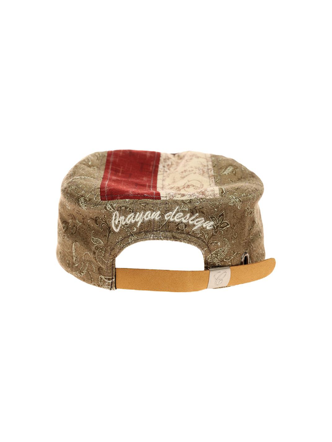 C-Embroidered Flat-Crown Cap - Mixed Patchwork - Rear strap detail - view 5