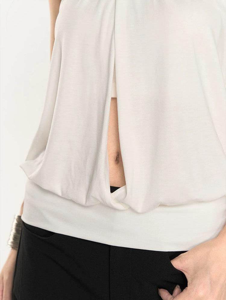 Twist Halter Neck Draped Top