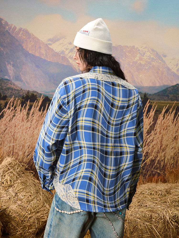 The twisted lace plaid jacket