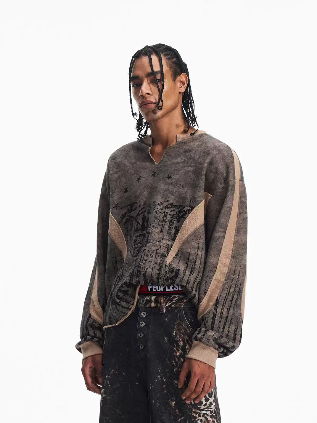 Faded Camo Reverse-Panel Sweatshirt — product view 2