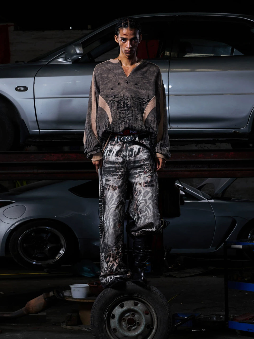 Faded Camo Reverse-Panel Sweatshirt — product view 6