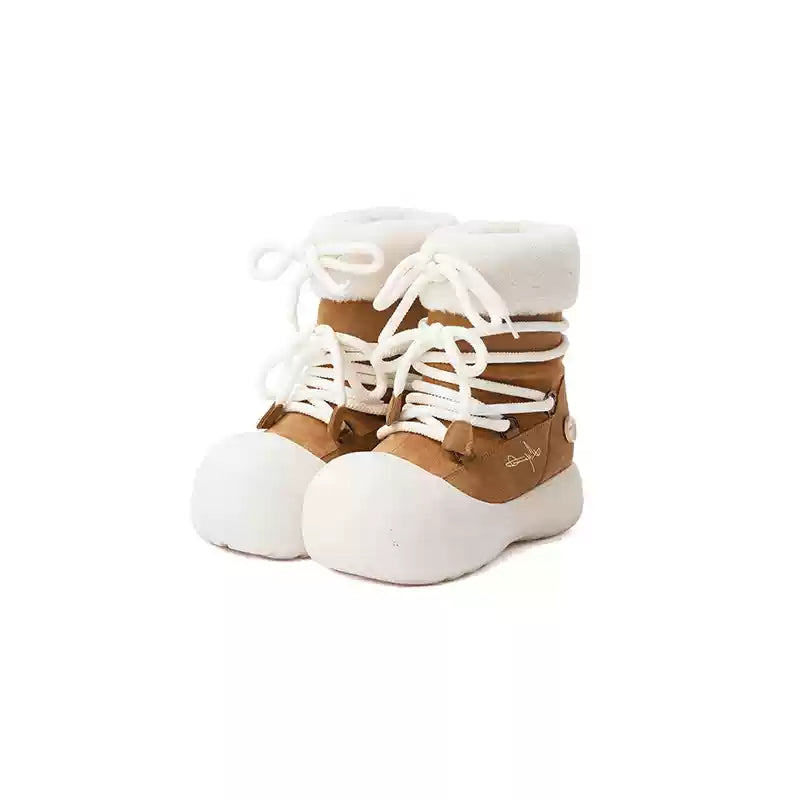 Faux Fur Cuff Platform Snow Boots - View 7