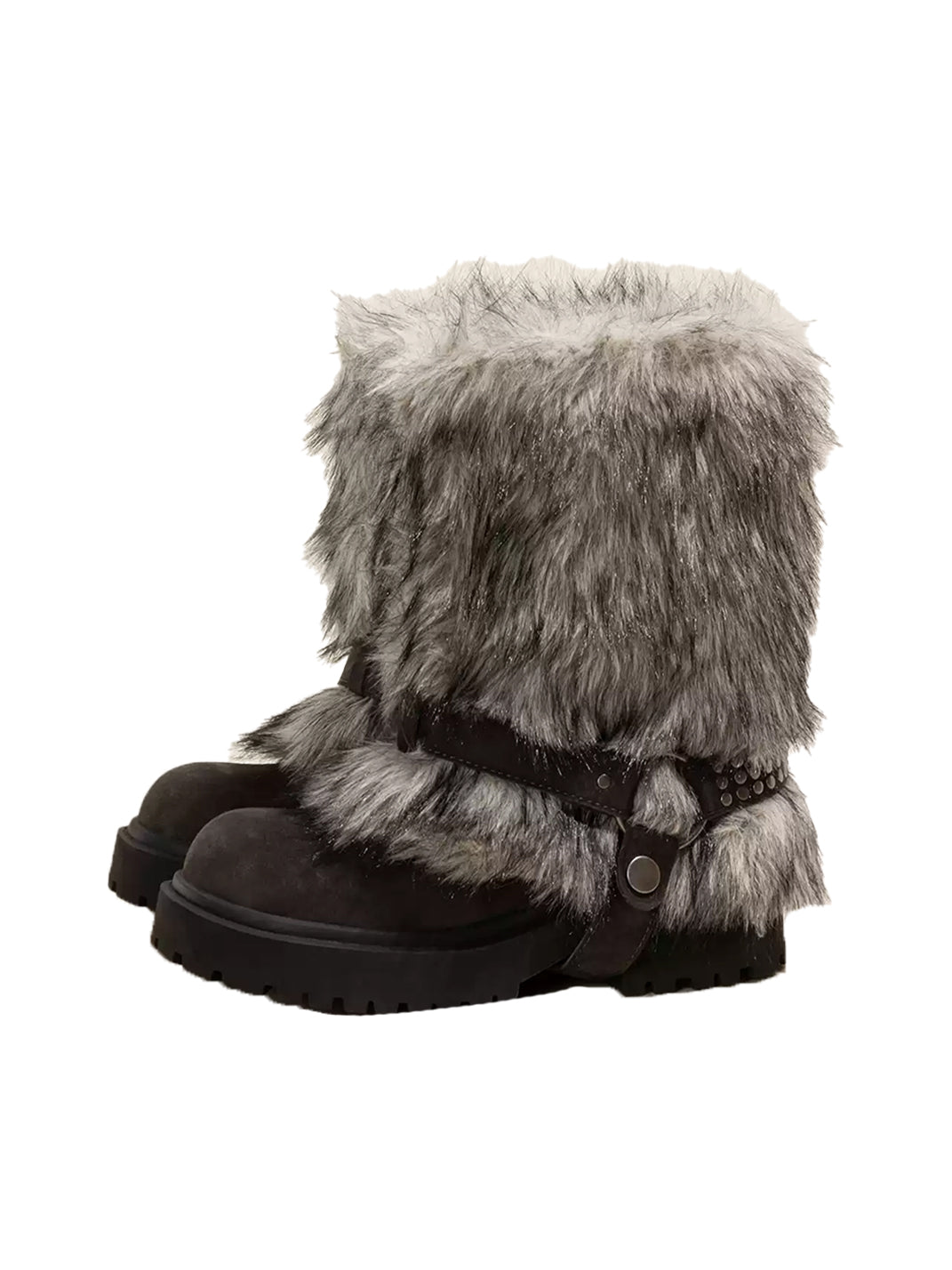 Faux Fur Waterproof Platform Snow Boots - View 7