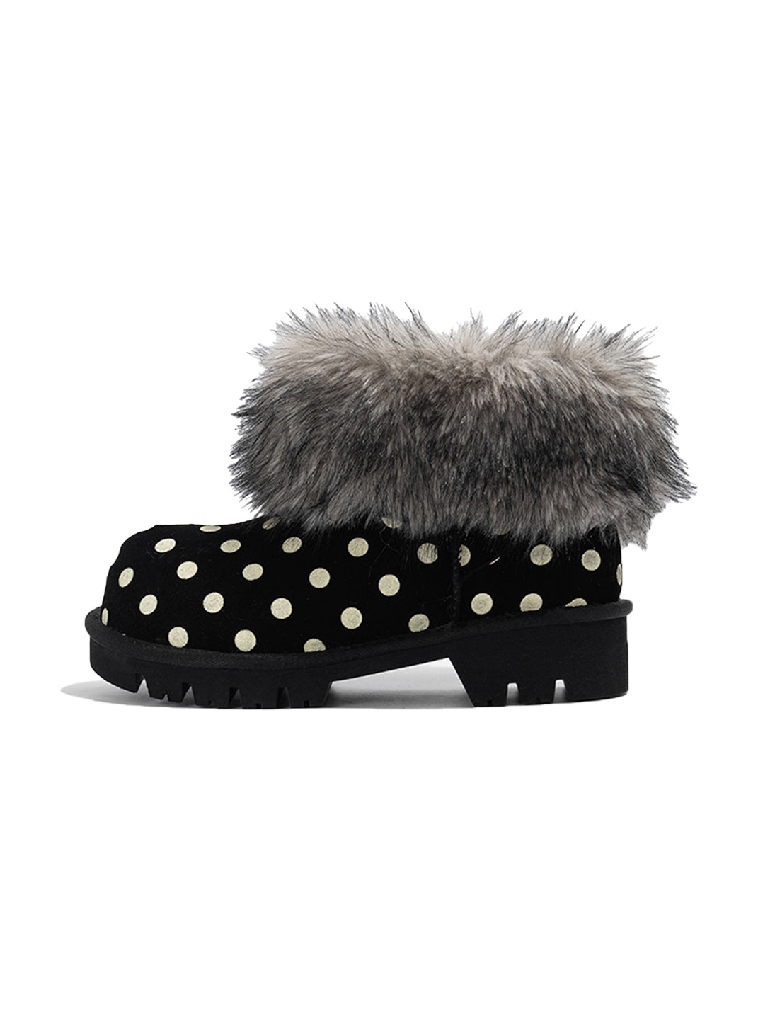 Faux Mink Fur Cuff Platform Snow Boots - View 5