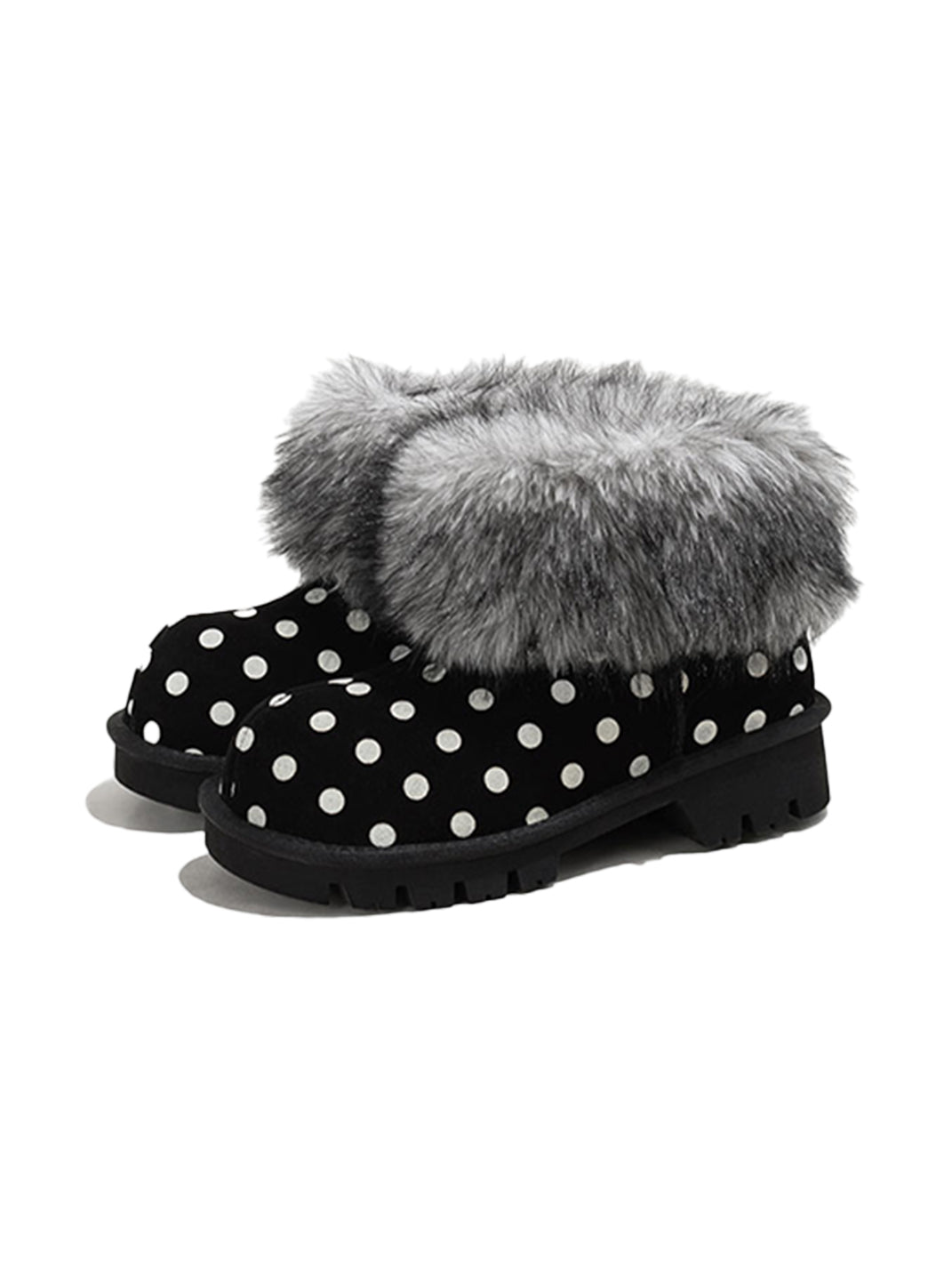 Faux Mink Fur Cuff Platform Snow Boots - View 6