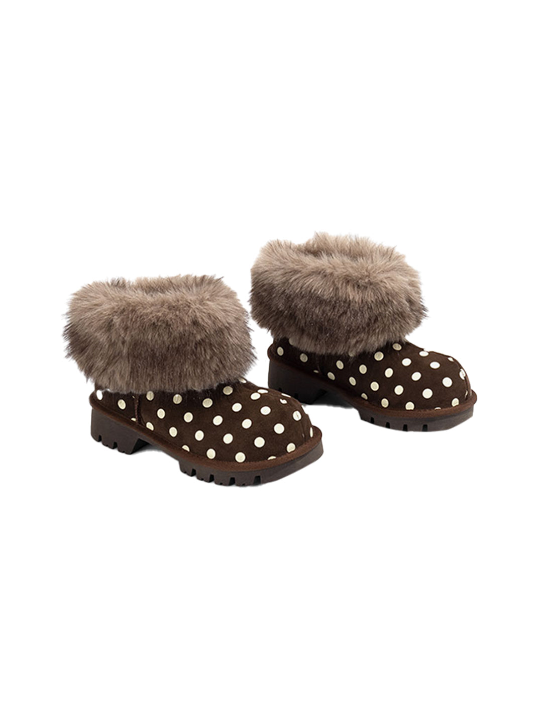 Faux Mink Fur Cuff Platform Snow Boots - View 8