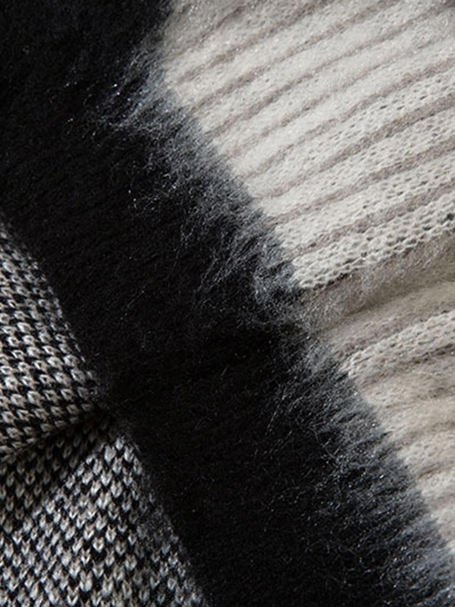 Textured Pattern Mohair Pullover