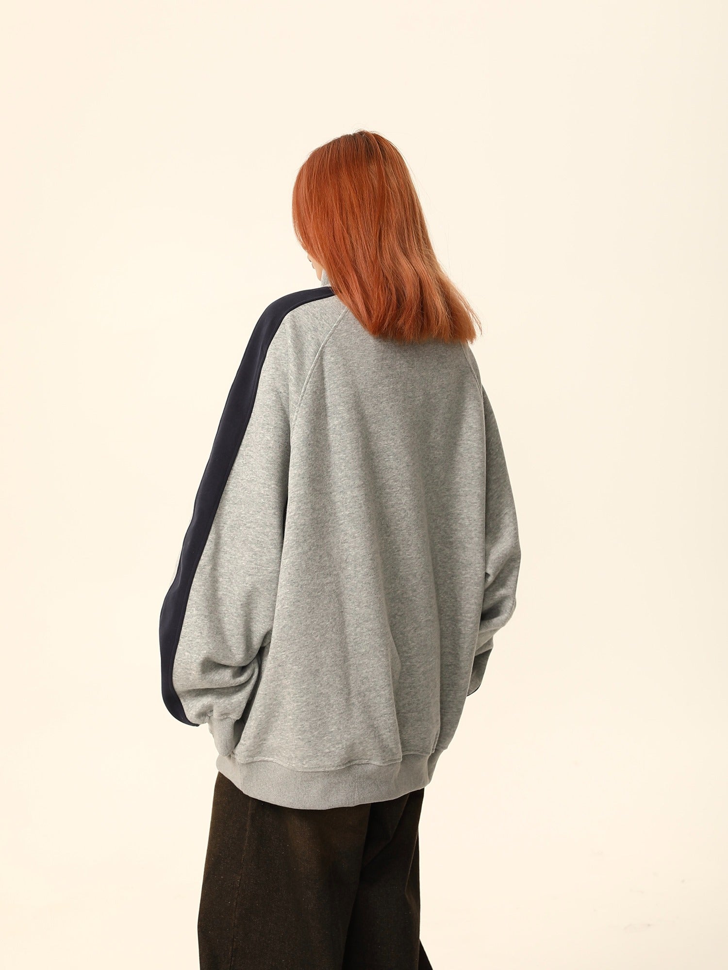 High-Neck Button Sweatshirt