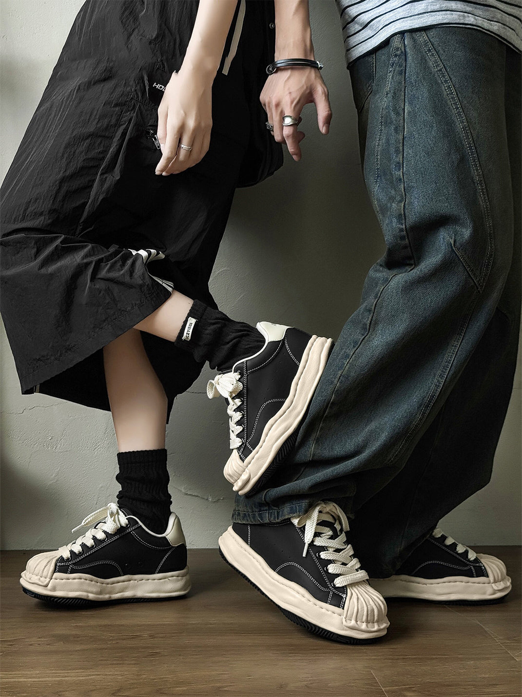 Distressed 7CM Platform Court Sneakers - View 9