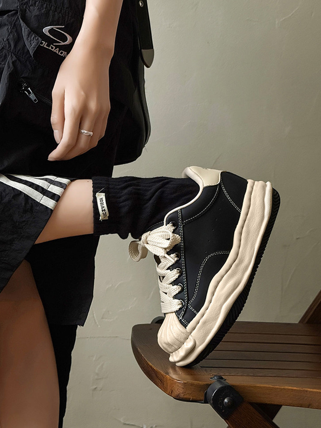 Distressed 7CM Platform Court Sneakers - View 12