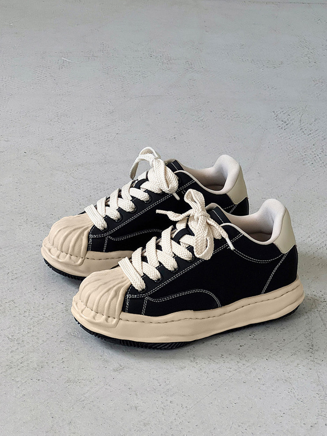 Distressed 7CM Platform Court Sneakers - View 14