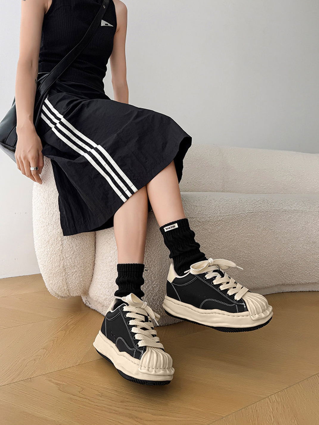 Distressed 7CM Platform Court Sneakers - View 16