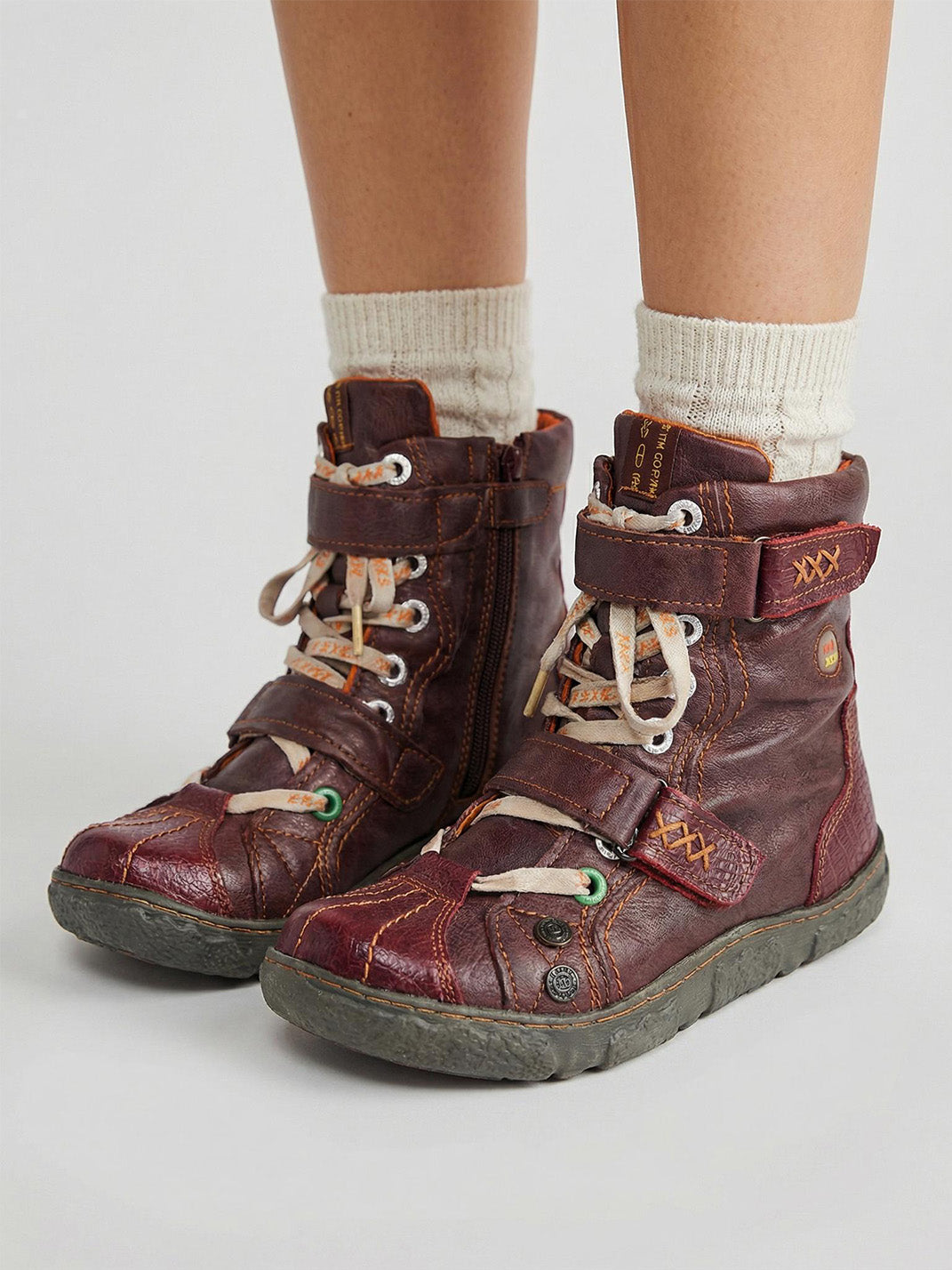 Fleece-Lined Hand-Stitched Mid-Calf Boots - View 2