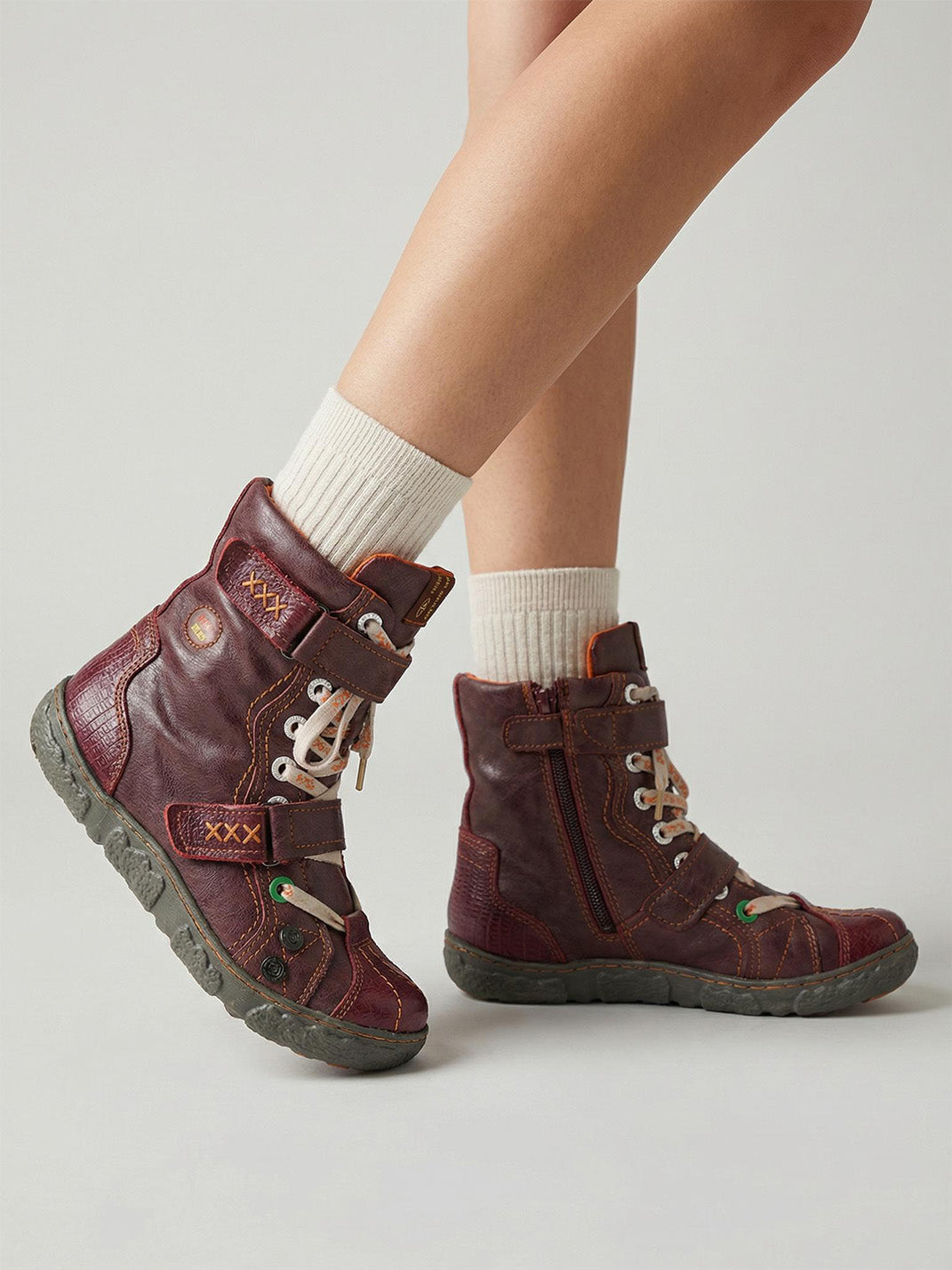 Fleece-Lined Hand-Stitched Mid-Calf Boots - View 3