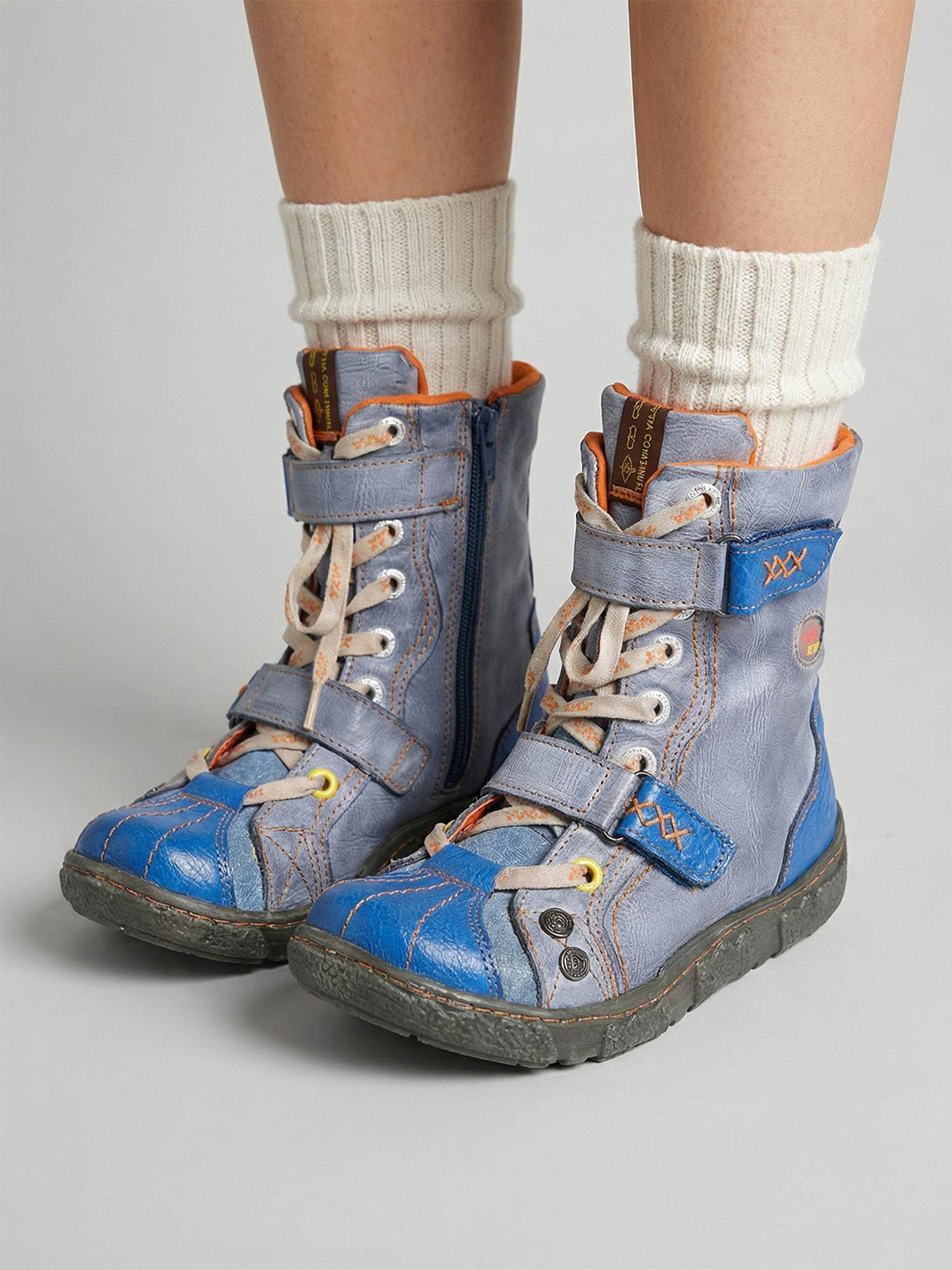 Fleece-Lined Hand-Stitched Mid-Calf Boots - View 9