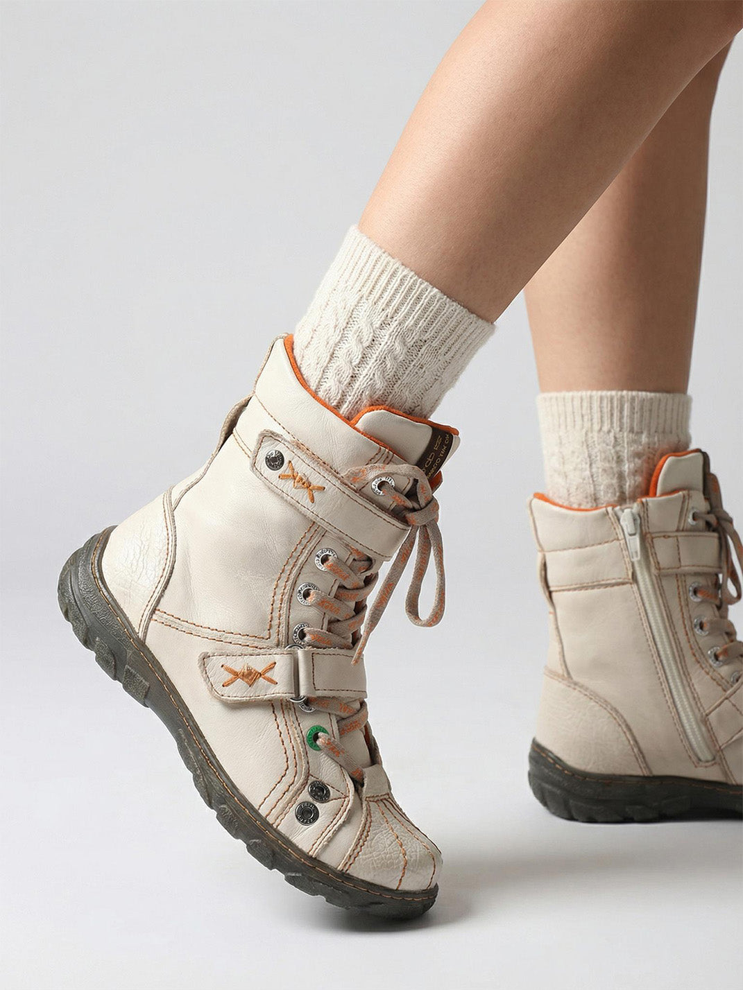 Fleece-Lined Hand-Stitched Mid-Calf Boots - View 19