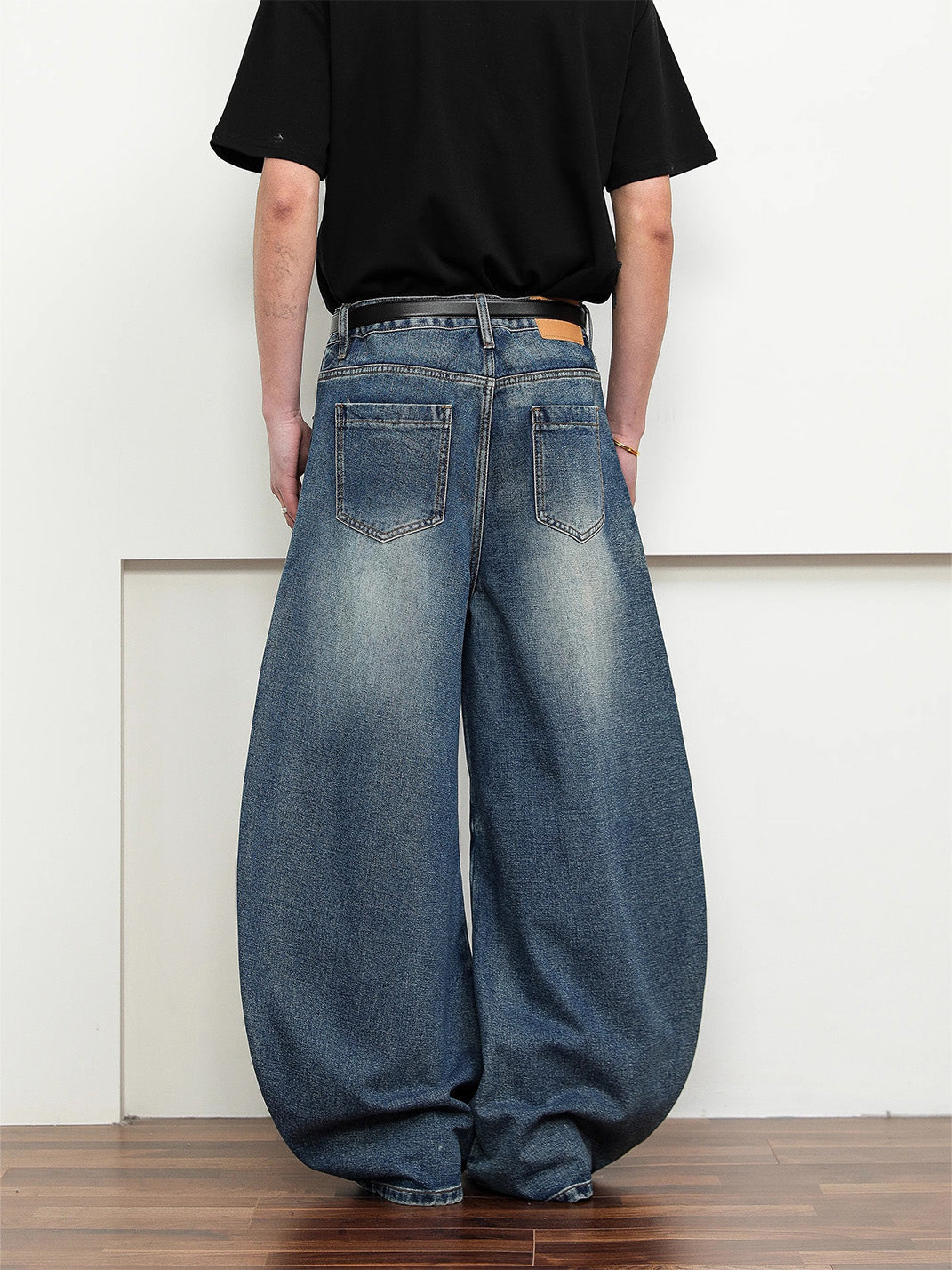 Distressed High-Waist Wide-Leg Jeans - View 4