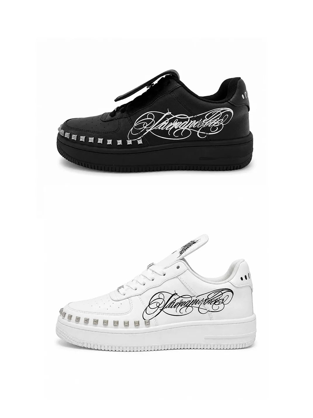 Foldover-Tongue Leather Chunky Low-Top Sneakers - view 9