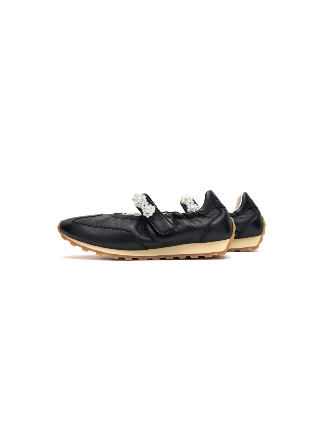 Pearl-Strap Leather Ballet Mary Janes - View 10