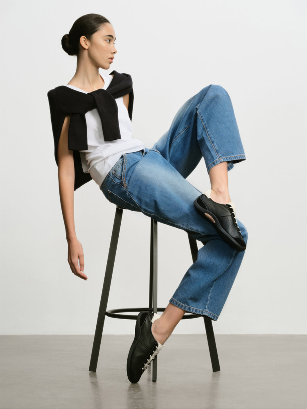 Ballet-Inspired Slim Leather-Look Trainers - View 3