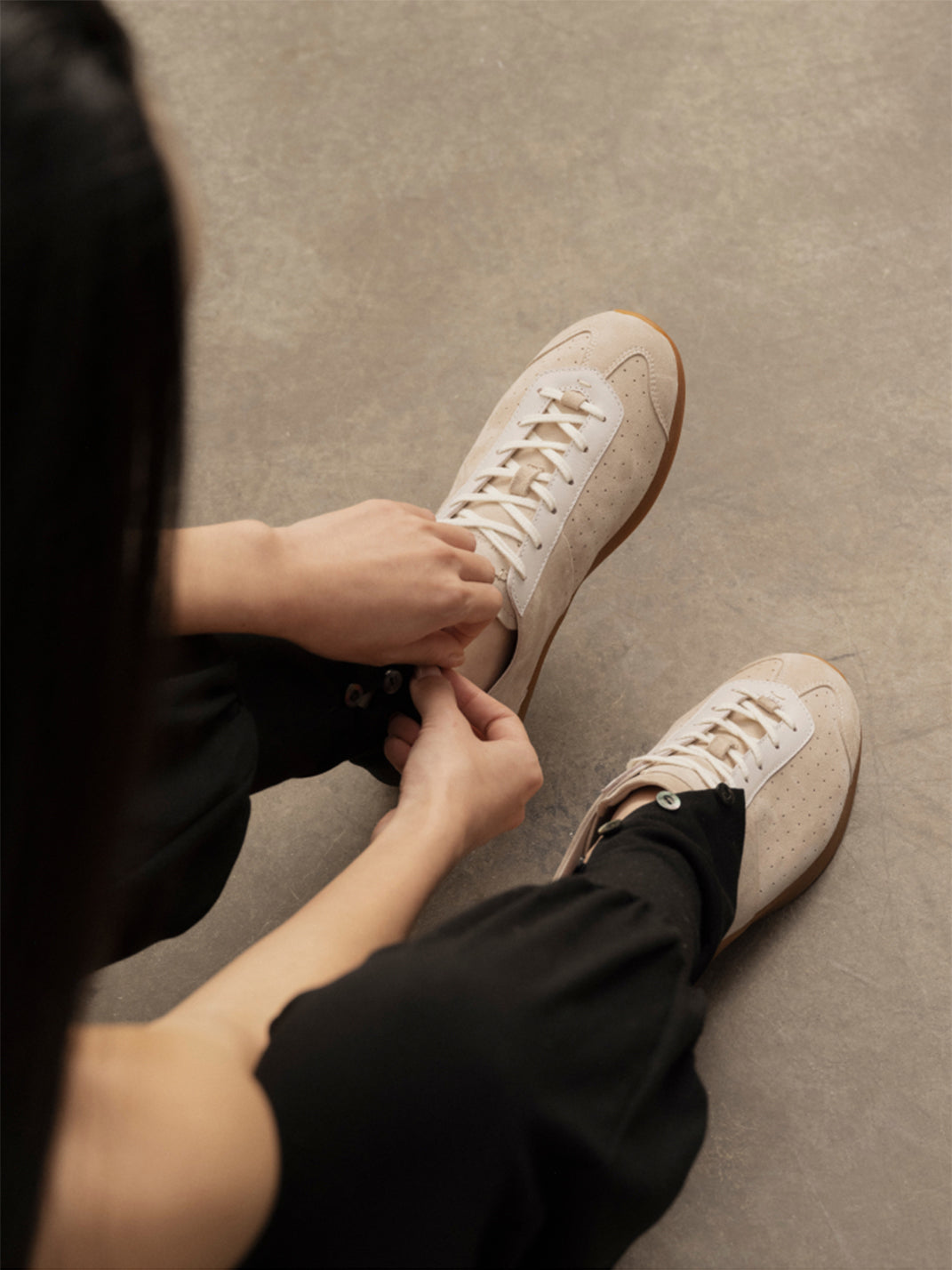 Ballet-Inspired Slim Leather-Look Trainers - View 6