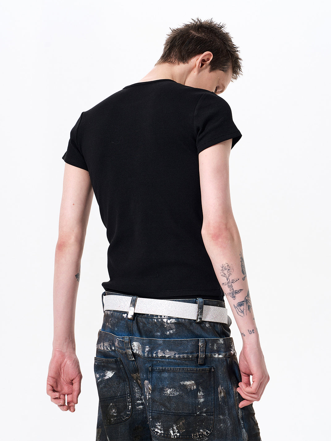 Cross-Headphone Graphic Slim T-Shirt - View 3