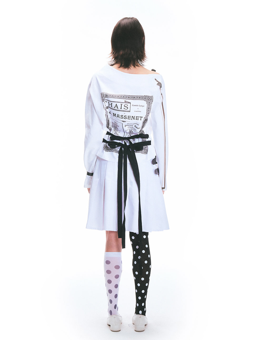 Violin-Score Off-Shoulder Long-Sleeve Top - View 8