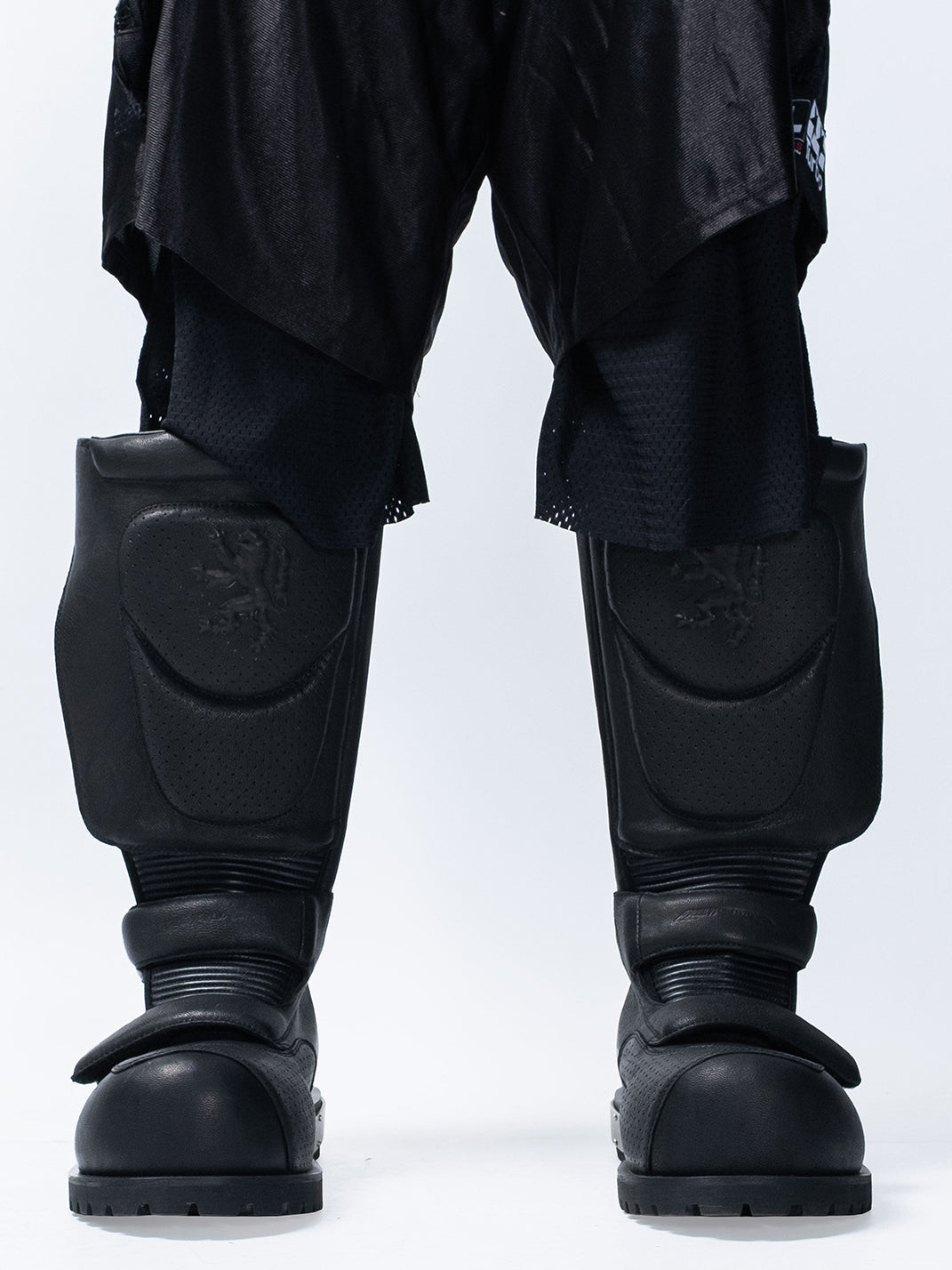 Armored Knee-High Leather Moto Boots - View 3