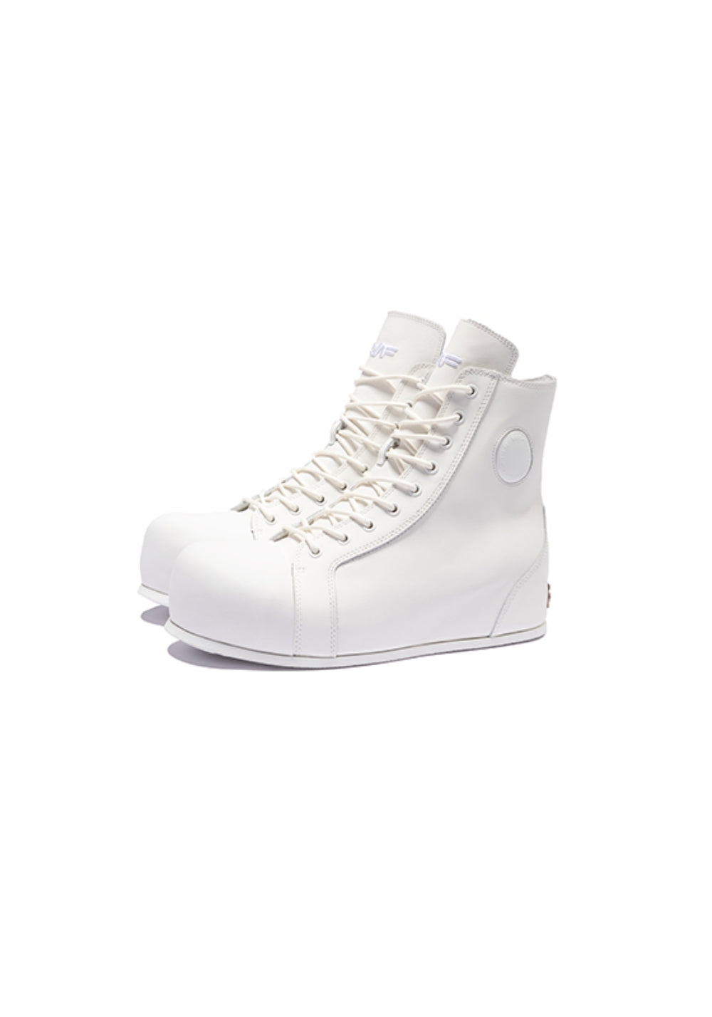 Open-Heel Leather High-Top Boots