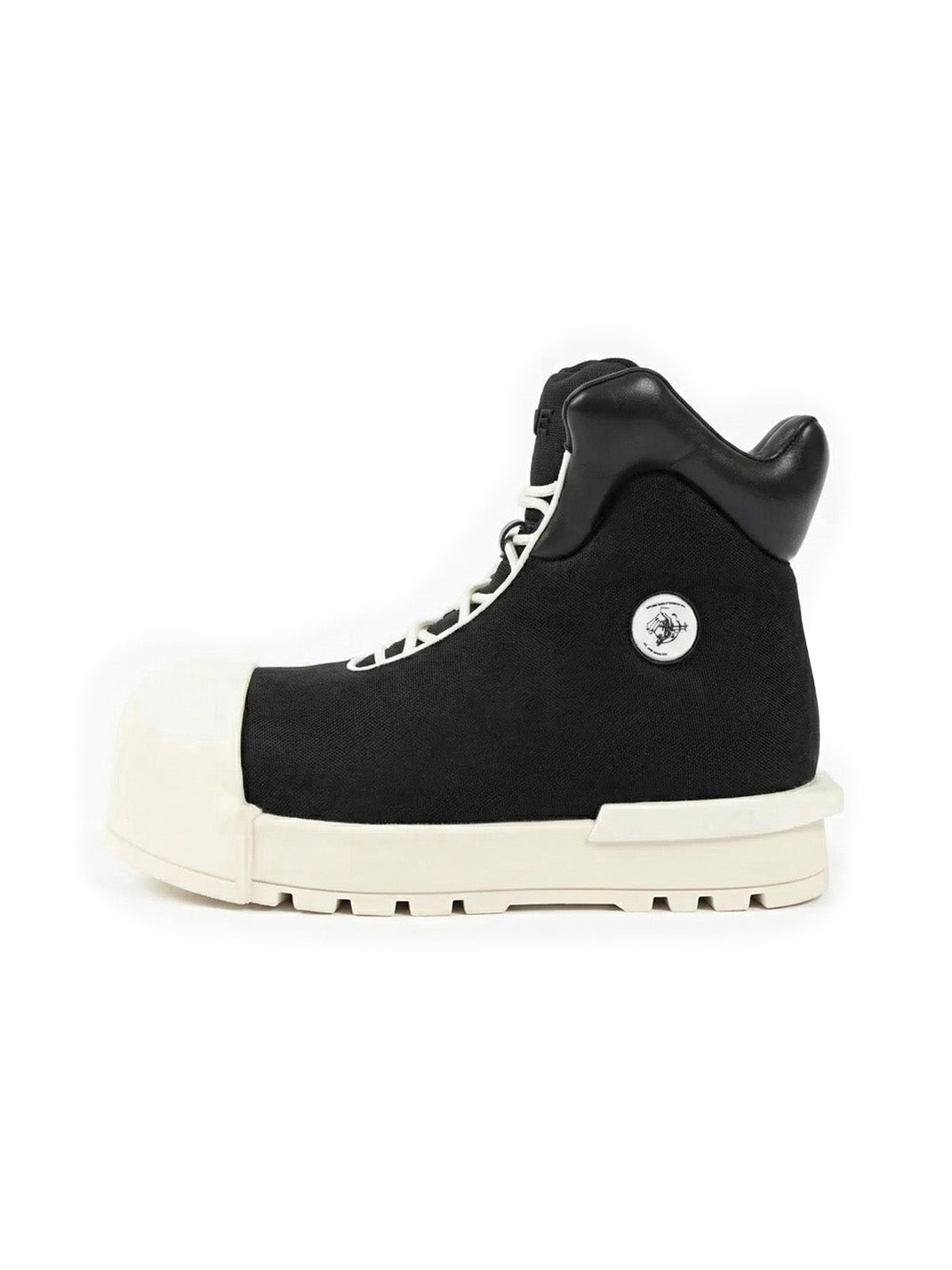 Sculpted-Toe Platform High-Top Boots
