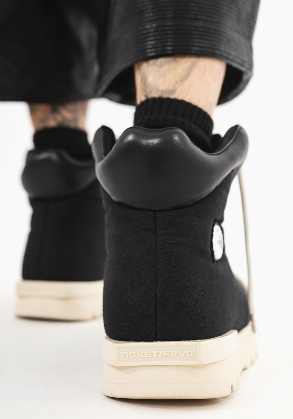 Sculpted-Toe Platform High-Top Boots - View 3