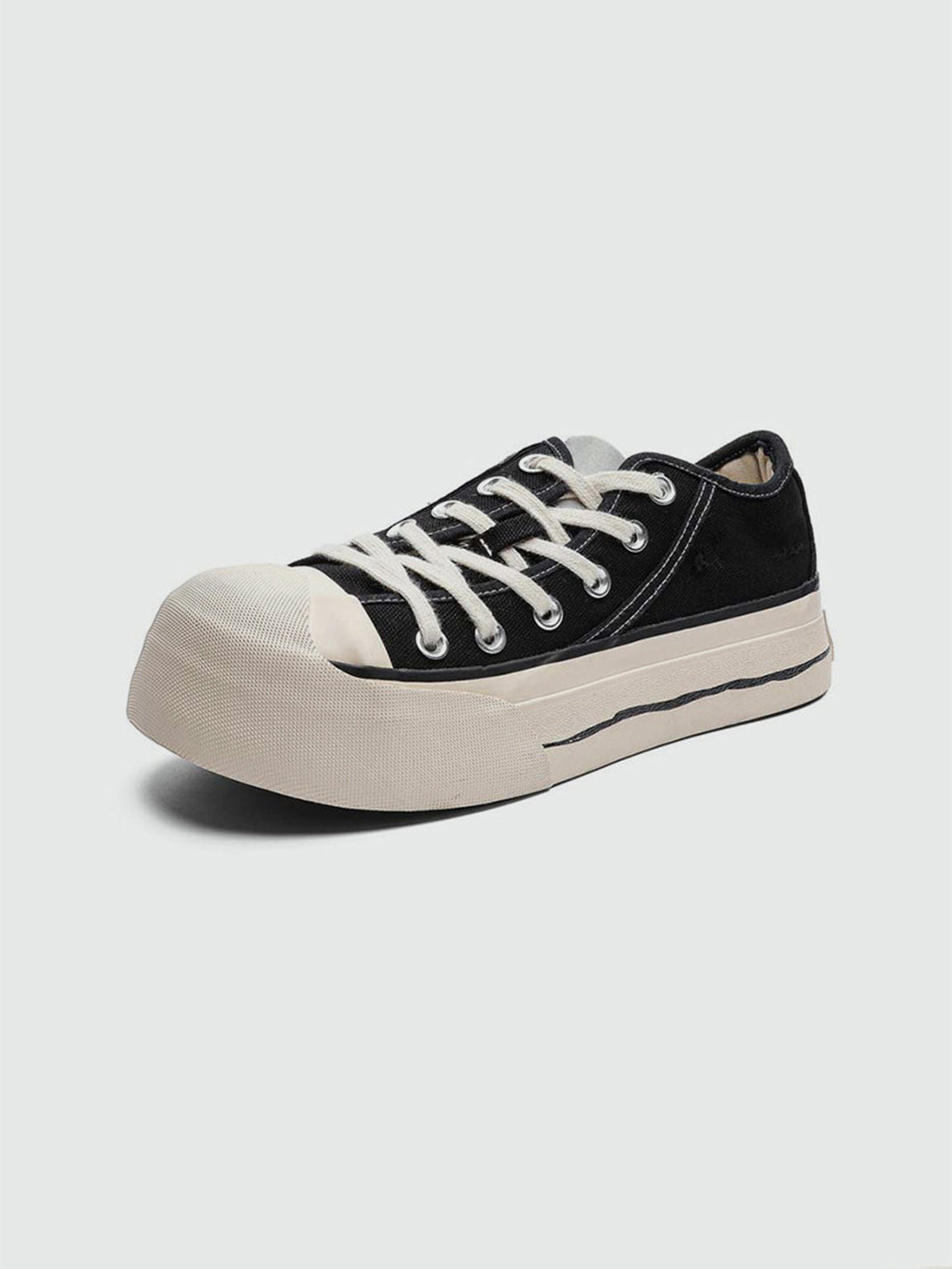 Asymmetric-Toe Platform Canvas Sneakers - View 8