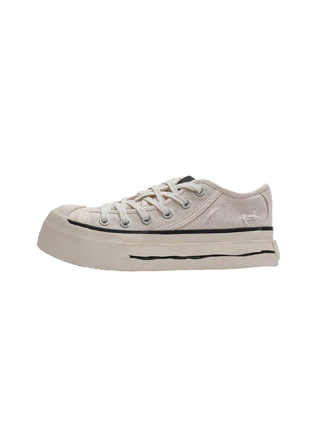 Asymmetric-Toe Platform Canvas Sneakers - View 10